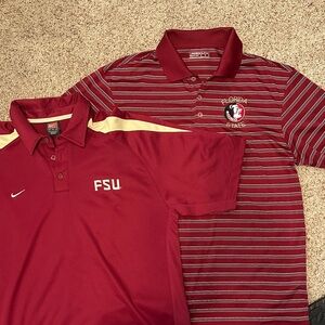 Nike Red and Maroon FSU Polo Shirt Duo